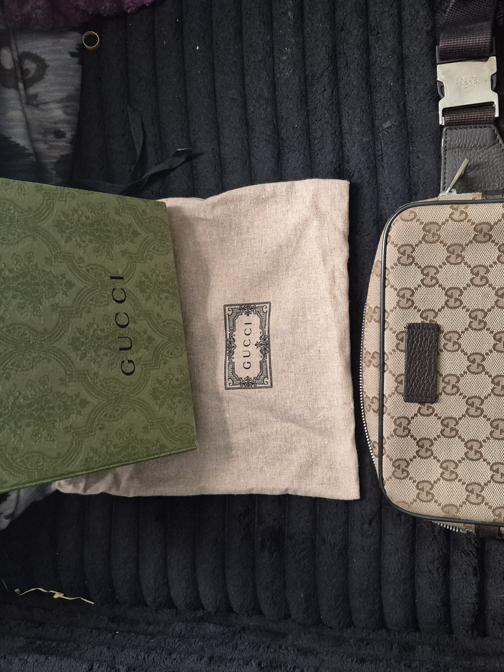Gucci Beige and Brown GG Monogram Belt Bag